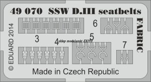EDUARD 49070 - 1:48 SSW D.III seatbelts FABRIC
