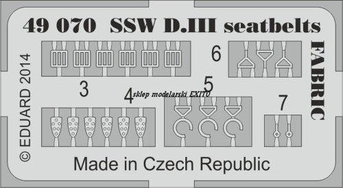 Przejdź do produktu EDUARD 49070 - 1:48 SSW D.III seatbelts FABRIC