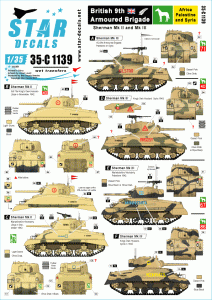 STAR DECALS 35-C1139 - 1:35 British 8th Armoured Brigade. Sherman Mk II and III in North Africa and the Middle East.