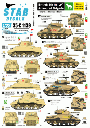 Przejdź do produktu STAR DECALS 35-C1139 - 1:35 British 8th Armoured Brigade. Sherman Mk II and III in North Africa and the Middle East.