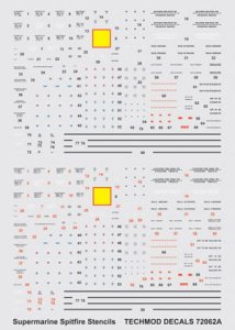 TECHMOD 72062 - 1:72 Supermarine Spitfire I-XVI Stencils