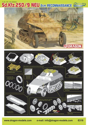 Przejdź do produktu DRAGON 6316 - 1:35 Sd.Kfz.250/9 NEU 2cm Reconnaissance