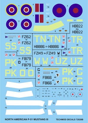 Przejdź do produktu TECHMOD 72028 - 1:72 North American P-51 Mustang III
