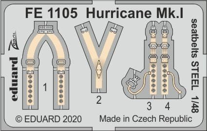 Przejdź do produktu EDUARD FE1105 - 1:48 Hurricane Mk.I seatbelts - Steel