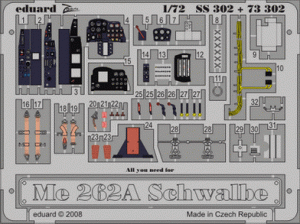 EDUARD SS302 - 1:72 Me 262A Schwalbe