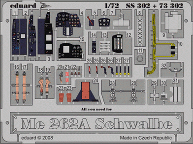 Przejdź do produktu EDUARD SS302 - 1:72 Me 262A Schwalbe
