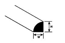 Przejdź do produktu PLASTRUCT 90894 - Ćwierćwałek 2,0 mm x 2,0 mm x 250 mm