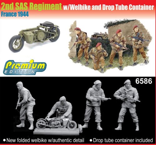 Przejdź do produktu DRAGON 6586 - 1:35 2nd SAS Regiment w/Welbike and Drop Tube Container(France 1944)