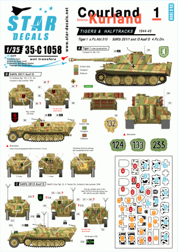Przejdź do produktu STAR DECALS 35-C1058 - 1:35 Courland / Kurland # 1. Tigers and Halftracks.