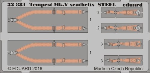 Przejdź do produktu EDUARD 32881 - 1:32 Tempest Mk.V seatbelts - Steel