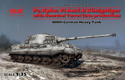 Przejdź do produktu ICM 35363 - 1:35 Pz.Kpfw.VI Ausf.B Konigstiger with Henschel Turret (late production)