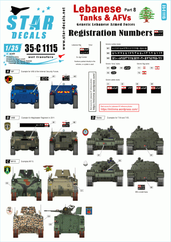 Przejdź do produktu STAR DECALS 35-C1115 - 1:35 Lebanese Tanks & AFVs #8. Registration numbers and number plates.