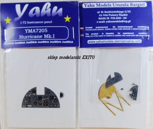 Przejdź do produktu YAHU YMA7205 - 1:72 Hawker Hurricane Mk.I tablica przyrządów