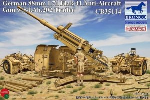 BRONCO CB 35114 - 1:35 German 88 mm L71 Flak 41 AA Gun w /Sd.Ah.202 Trailer