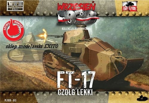 Przejdź do produktu FIRST TO FIGHT 013 -  Wrzesień 1939 - 1:72 Renault FT-17 - czołg lekki - Gazetka w zestawie z modelem