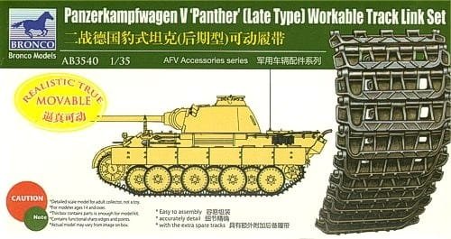 Przejdź do produktu BRONCO AB 3540 - 1:35 Panther Late Type Workable Track Link Set