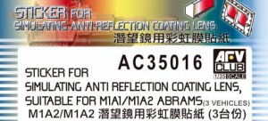 AFV CLUB AC 35016 - 1:35 Sticker for Abrams - for Simulating Anti Reflection Coating Lens
