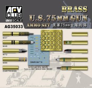 AFV CLUB AG 35033 - 1:35 U.S. 75mm Gun AMMO Set - Brass