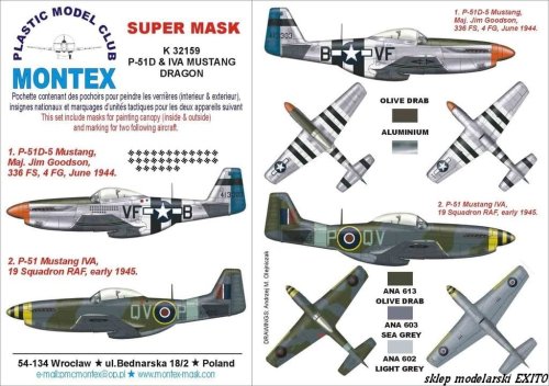 Przejdź do produktu MONTEX K32159 - 1:32 P-51 D & IVA Mustang