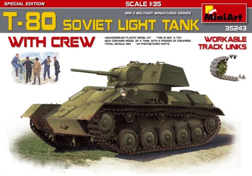 Przejdź do produktu MINIART 35243 - 1:35 T-80 Soviet Light Tank w/ Crew - Special Edition