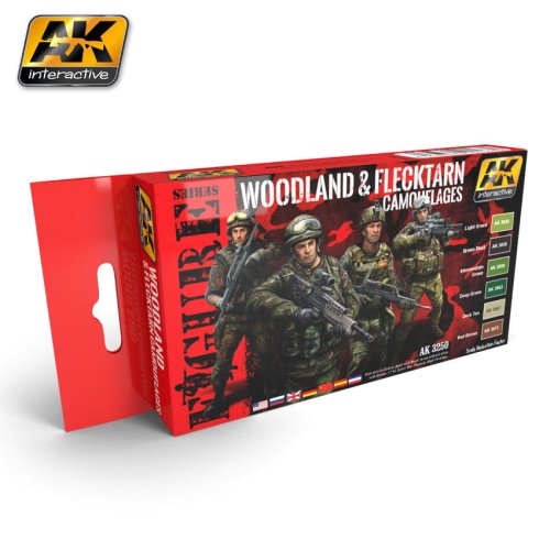 Przejdź do produktu AK INTERACTIVE 3250 - Woodland & Flecktarn Camouflages Colors Set