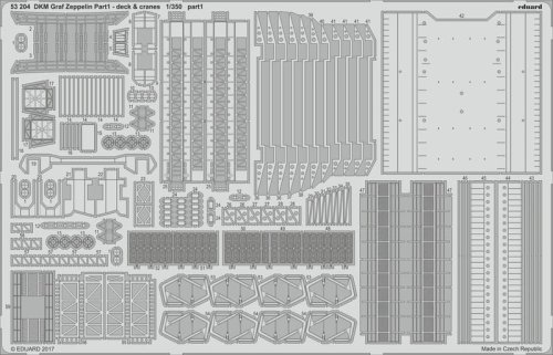 Przejdź do produktu EDUARD 53204 - 1:350 DKM Graf Zeppelin pt.1 deck & cranes