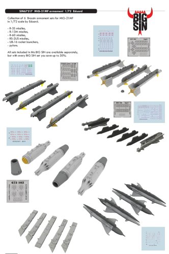 Przejdź do produktu EDUARD SIN67217 - 1:72 MiG-21MF armament