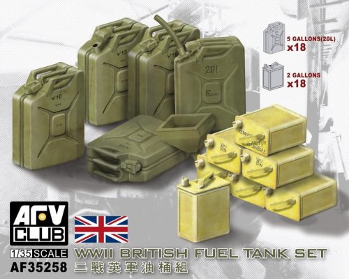 Przejdź do produktu AFV CLUB 35258 - 1:35 WWII British Fuel Tank Set