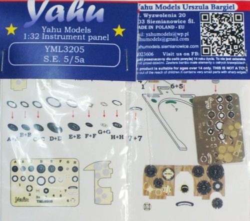 Przejdź do produktu YAHU YML3205 - 1:32 S.E.5 / 5a tablica przyrządów