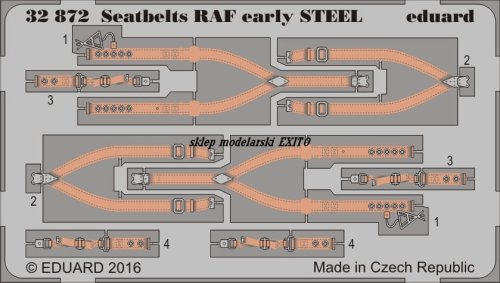 Przejdź do produktu EDUARD 32872 - 1:32 Seatbelts RAF early - Steel