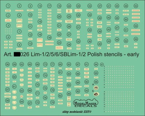 Przejdź do produktu MODELMAKER D72026 - 1:72 LiM-1/2/5/6/SBLim-1/2 Polish stencils early
