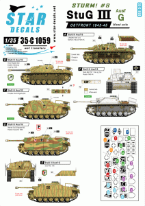 STAR DECALS 35-C1059 - 1:35 Sturm! # 8. StuG III Ausf G, Ostfront 1943-45.