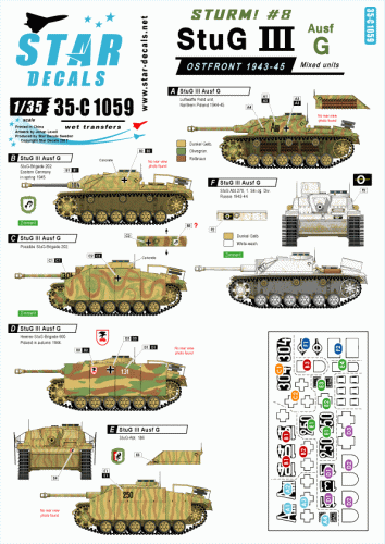Przejdź do produktu STAR DECALS 35-C1059 - 1:35 Sturm! # 8. StuG III Ausf G, Ostfront 1943-45.