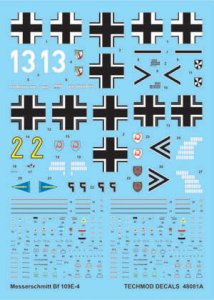 TECHMOD 48081 - 1:48 Messerschmitt Bf-109 E-4 w/masks