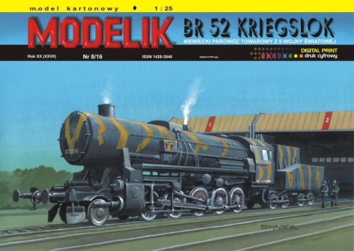Przejdź do produktu MODELIK 1608 - 1:25 BR 52 Kriegslok - WW II German steam war-locomotive