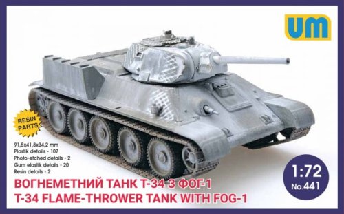 Przejdź do produktu UNIMODELS 441 - 1:72 T-34 Flame-thrower tank with FOG-1