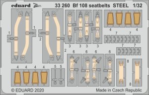 Eduard 33260 - 1:32 Bf 108 seatbelts - Steel
