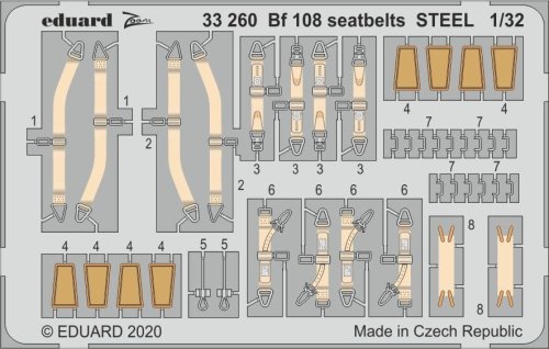 Przejdź do produktu Eduard 33260 - 1:32 Bf 108 seatbelts - Steel