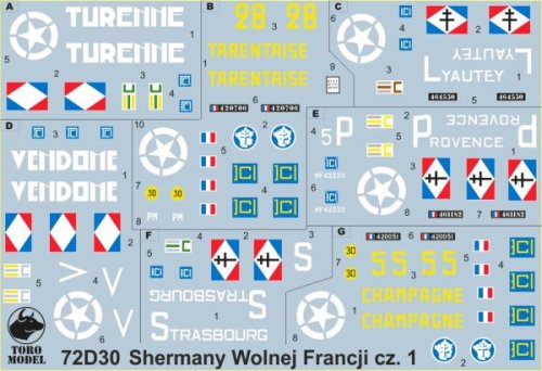 Przejdź do produktu TORO MODEL 72D30 - 1:72 Shermany Wolnej Francji cz.1