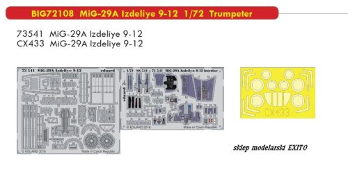 Przejdź do produktu EDUARD BIG72108 - 1:72 MiG-29A Izdeliye 9-12