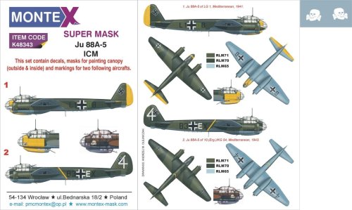 Przejdź do produktu MONTEX K48343 - 1:48 Junkers Ju 88A-5