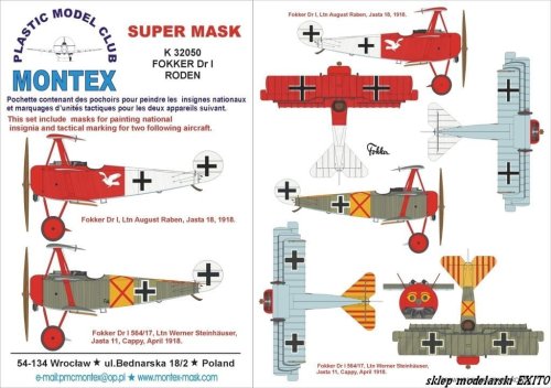 Przejdź do produktu MONTEX K32050 - 1:32 Fokker Dr.I