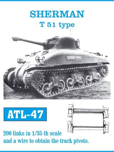 Przejdź do produktu Friulmodel ATL-047 - 1:35 Metalowe gąsienice Sherman typ T51