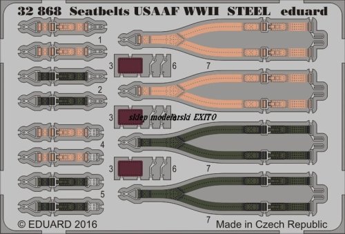 Przejdź do produktu EDUARD 32868 - 1:32 Seatbelts USAAF WWII Steel