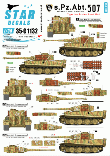 Przejdź do produktu STAR DECALS 35-C1132 - 1:35 s.Pz.Abt. 507. Tiger I on the Eastern front.