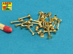 ABER 16110 - 1:16 Turned Imitation of Hexagonal bolts 1,6 x  4,0 mm x 15 pcs + nuts 1,6mm x 10 pcs
