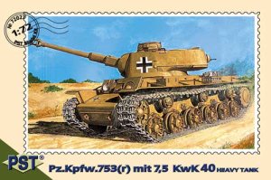 PST 72027 - 1:72 Pz.Kpfw.753(r) Heavy Tank with 7,5 KwK L/40 gun