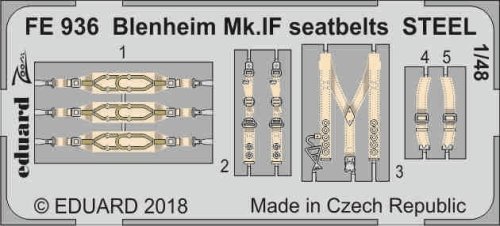 Przejdź do produktu Eduard FE936 - 1:48 Blenheim Mk.IF seatbelts - Steel
