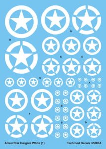 TECHMOD 35009 - 1:35 Allied Star Insignia White