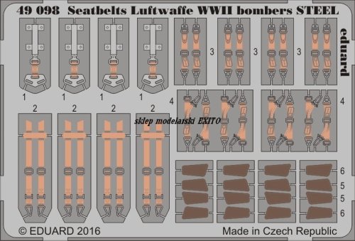 Przejdź do produktu EDUARD 49098 - 1:48 Seatbelts Luftwaffe WWII bombers - Steel